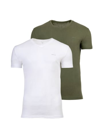 Gant T-Shirt 2er Pack in Grün (Dry Herb)
