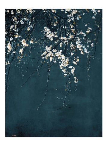 Juniqe Duschvorhang "Cherry Blossoms" in Blau