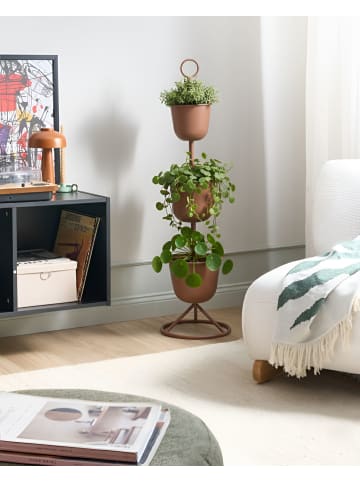 Beliani Outdoor Blumentopf RENGE in Braun - (W) 28 x (H) 110 x (L) 28 cm