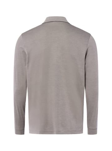 Ragman Langarm-Poloshirt - bügelleicht in grau - 0018