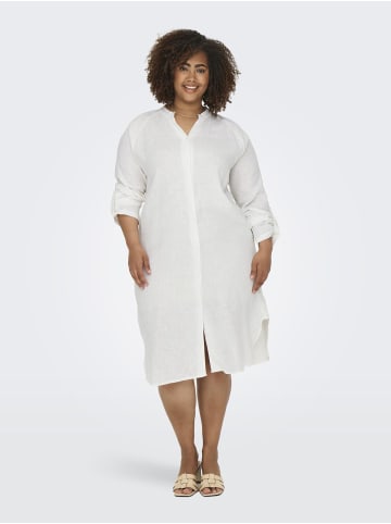 ONLY Carmakoma Hemdblusenkleid in Bright White