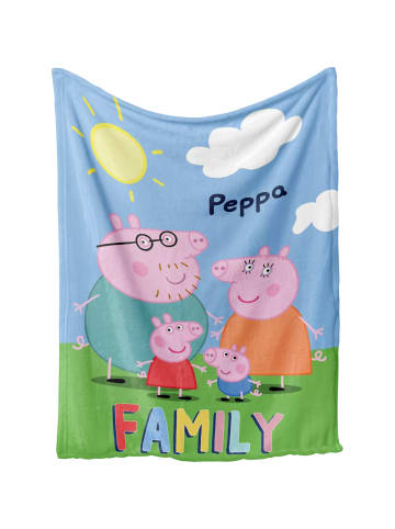 Peppa Pig Kuscheldecke Peppa & Family in blau