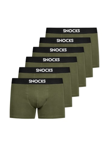 SNOCKS Boxershorts aus Bio-Baumwolle 6 Stück in Olive