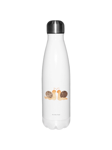 Mr. & Mrs. Panda Trinkflasche Schnecken Liebe ohne Spruch in Weiß