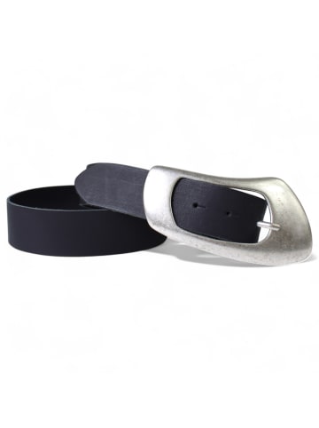 FRONHOFER Ledergürtel Damen große Schnalle in Schwarz