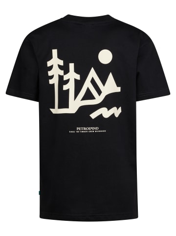 Petrol Industries Rückenprint T-Shirt Tetons in Schwarz