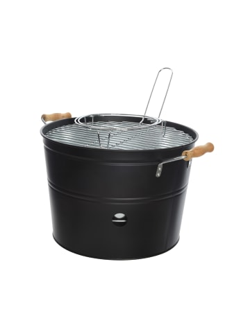 GAUMENKICK Mini Eimergrill Holzkohlegrill Metall H: 24cm in schwarz