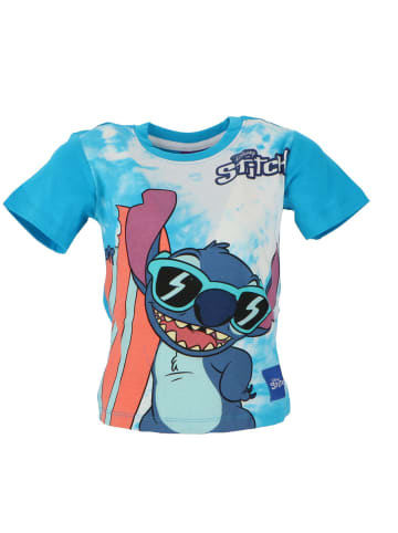Lilo & Stitch Lilo & Stitch Kinder T-Shirt aus weicher Baumwolle mit kurzen in Hellblau