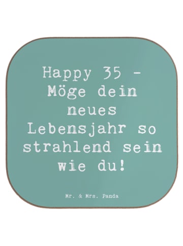 Mr. & Mrs. Panda Tassenuntersetzer Spruch 35. Geburtstag Glückwü... in Meeresbrise