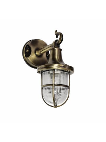 Licht-Erlebnisse Außen Wandlampe (B)11.5 x (H)25 cm in Messing Antik