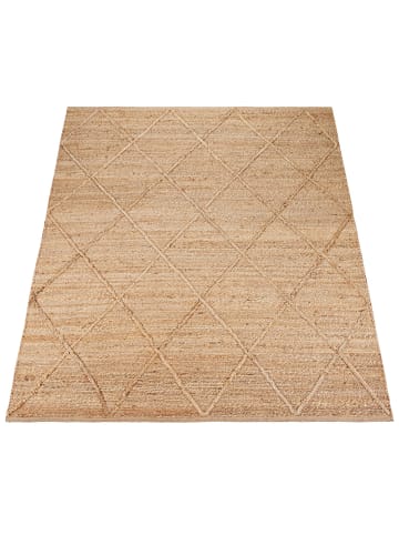 KADIMA DESIGN Jute Teppich Rauten wendbar in Natur