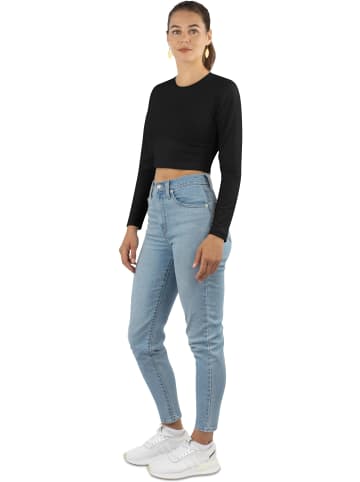 Janice 3 x Damen crop Langarmshirt hochgeschlossen Noia in Schwarz