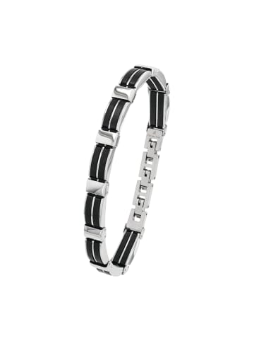 Amor Armband Edelstahl, Kautschuk in Schwarz