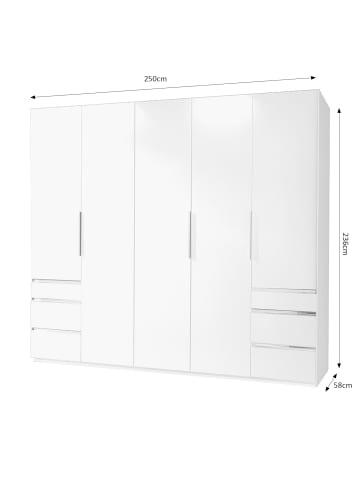 Wimex Kleiderschrank Level Plankeneiche weiß 250 / 58 / 236cm