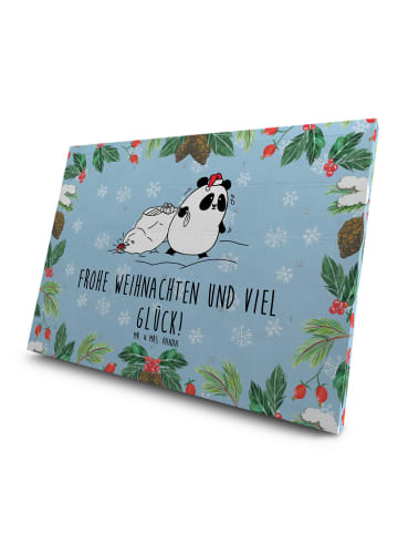 Mr. & Mrs. Panda Tee Adventskalender Panda Weihnachten mit Spruch in Eisblau