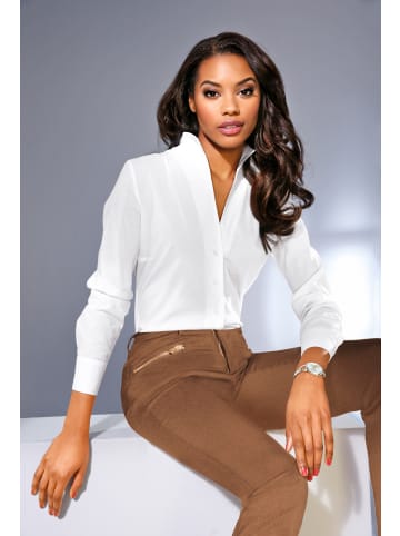 Heine Stehkragen-Bluse in weiß