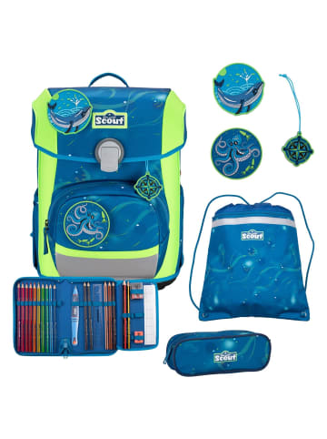 Scout Neo DIN - Schulranzen Set 4tlg. (Action) in Deep Sea
