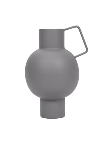 GIFTDECOR Vase aus Metall in Pastellfarbe in Hellgrau, (B) 15 x (H) 23 x (L) 13 cm