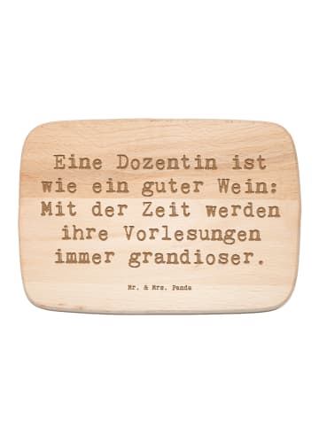 Mr. & Mrs. Panda Schneidebrett Spruch Dozentin Genuss mit Spruch in Transparent