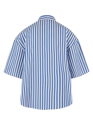 Urban Classics Urban Classics Herren Striped Short Sleeve Summer Shirt in white/blue