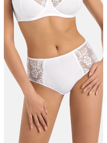 Teyli Hohe Taille Baumwollslip mit floraler Spitze Anastasia in weiß