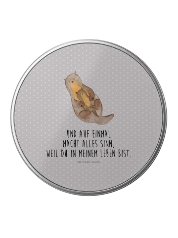 Mr. & Mrs. Panda Dose Otter Kind mit Spruch in Grau Pastell