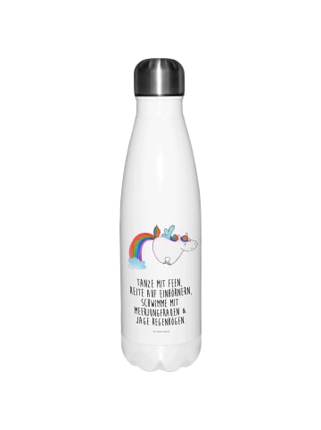 Mr. & Mrs. Panda Thermos Einhorn Fliegendes Pferd mit Spruch in Weiß