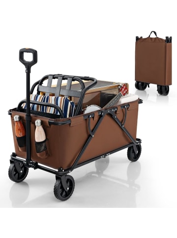 COSTWAY Bollerwagen faltbar in Braun