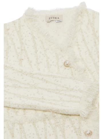 zitha Damen Strickjacke in Wollweiss Beige