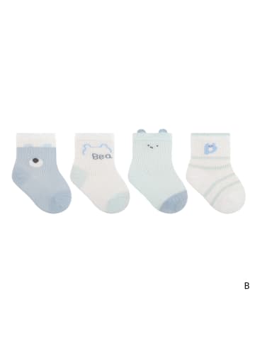 MUNADUNA 4er-Set 'Blaue Bären' Baby Sommersocken