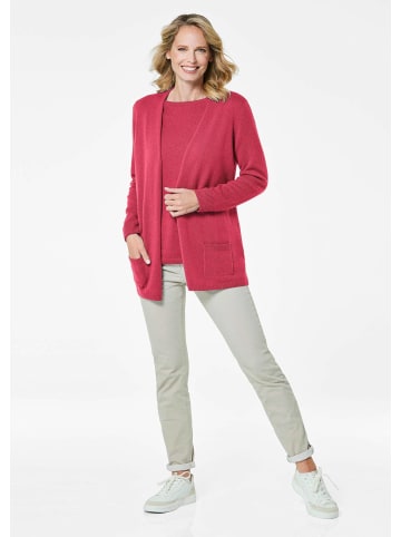 GOLDNER Langarm Feinstrick-Cardigan in pink