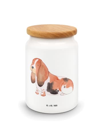 Mr. & Mrs. Panda Vorratsdose Hund Basset Hound ohne Spruch in Weiß