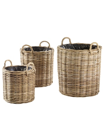 kobolo 3tlg. Set Pflanzkübel LAURENA3 in Braun