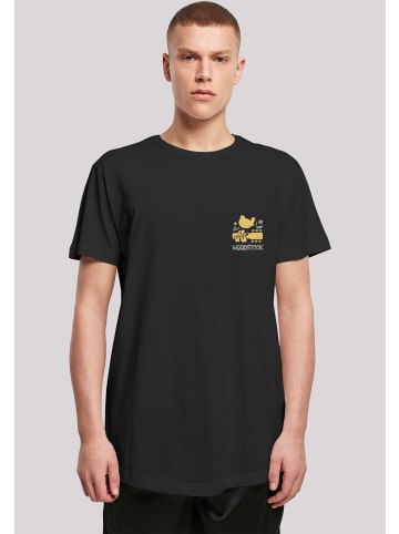F4NT4STIC Long Cut T-Shirt Woodstock Brust Logo in schwarz