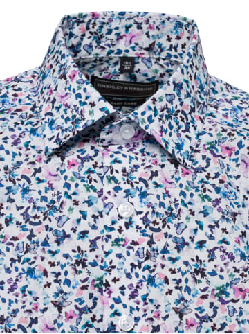 Finshley & Harding Businesshemd in blau rosa - 0005