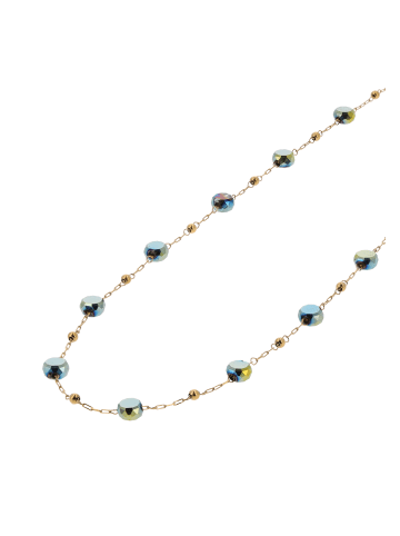 IZIA Women Chain Necklace in Gold Grey Green