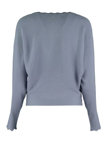 Hailys Pullover Langarm Locker Geripptes Design in Blau
