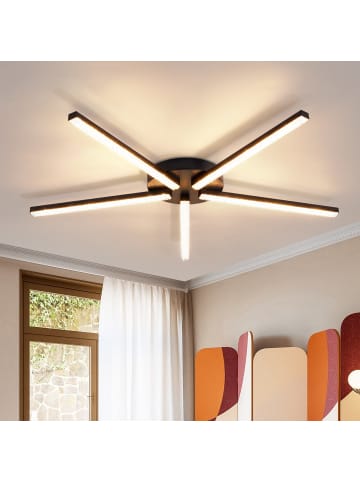 ZMH LED Deckenleuchte in Schwarz 24W Modern 3000K Warmweiß Kristall L 63.3CM