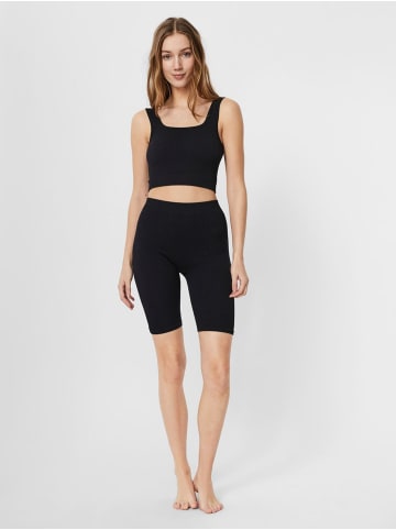 Vero Moda Crop Top 2-er Stück Pack Ripp Bralette Bustier Set VMEVE in Schwarz-Schwarz