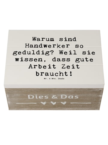 Mr. & Mrs. Panda Geschenkbox Spruch Handwerker Geduld mit Spruch in Weiß