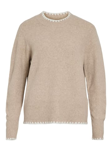 Vila Weicher Strickpullover mit Rundhalsausschnitt für Herbsttage in Braun