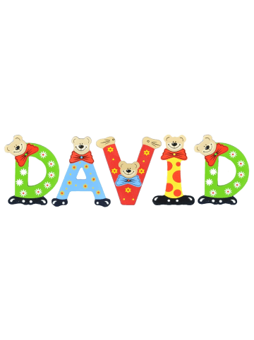 Playshoes Deko-Buchstaben "DAVID" in bunt