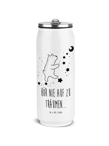Mr. & Mrs. Panda Getränkedosen Trinkflasche Bär Träume mit Spruch in Weiß
