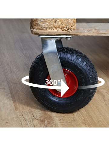 relaxdays Lenkrolle in Schwarz/ Rot - 3.00-4