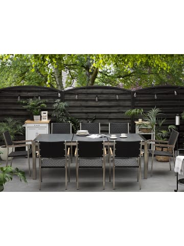 Beliani Esstisch GROSSETO in Grau/Schwarz/Silber - (W) 100 x (H) 74 x (L) 220 cm