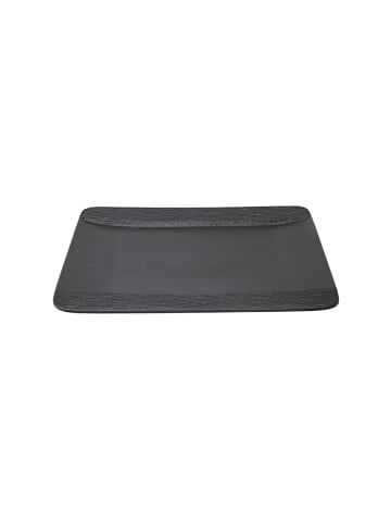Villeroy & Boch 6er Set Speiseteller quadratisch Manufacture Rock in 28 x 28 cm in schwarz