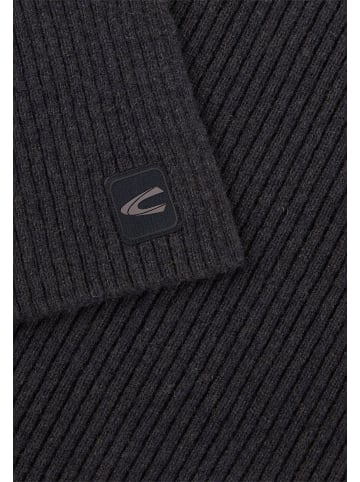 Camel Active Strickschal aus reiner Lammwolle in Schwarz