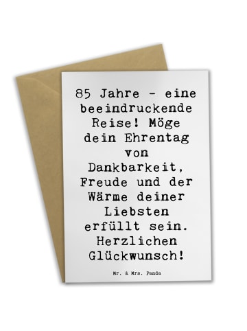 Mr. & Mrs. Panda Grußkarte Spruch 85. Geburtstag mit Spruch in Weiß