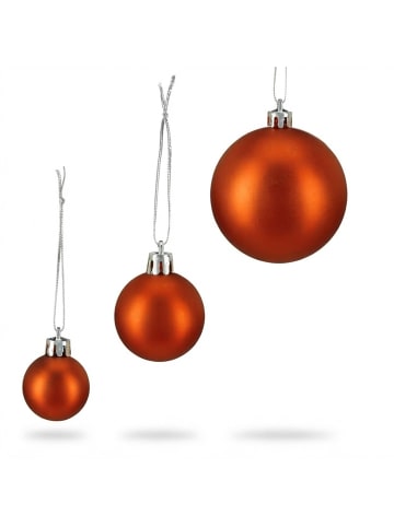 relaxdays 100-tlg. Weihnachtskugeln Set in Orange