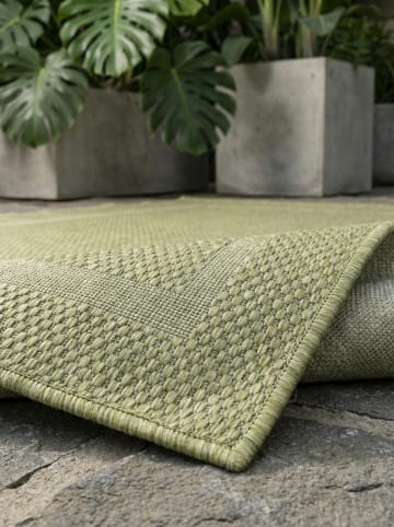 KADIMA DESIGN Teppich Outdoor Waschbar Einfarbig ALSTER Strapazierfähig OEKO-TEX in Grün